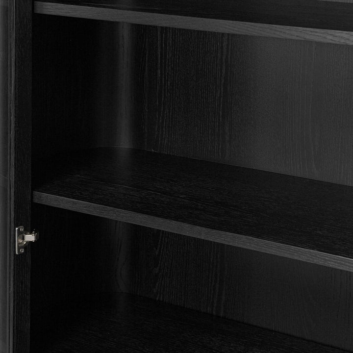 Pilar Cabinet: Charcoal Oak Veneer - Charcoal Oak - Dark Iron