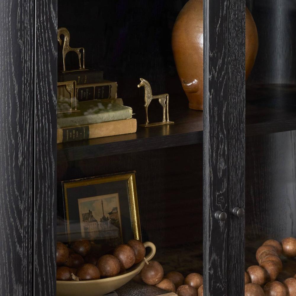 Pilar Cabinet: Charcoal Oak Veneer - Charcoal Oak - Dark Iron
