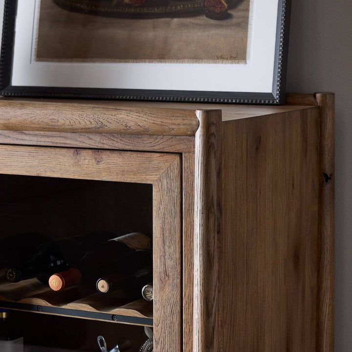 Glenview Bar Cabinet - Weathered Oak