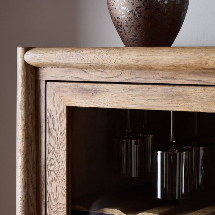 Glenview Bar Cabinet - Weathered Oak