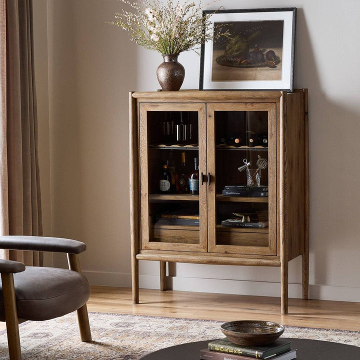 Bar Storage: Cabinets Glenview Bar Cabinet - Weathered Oak