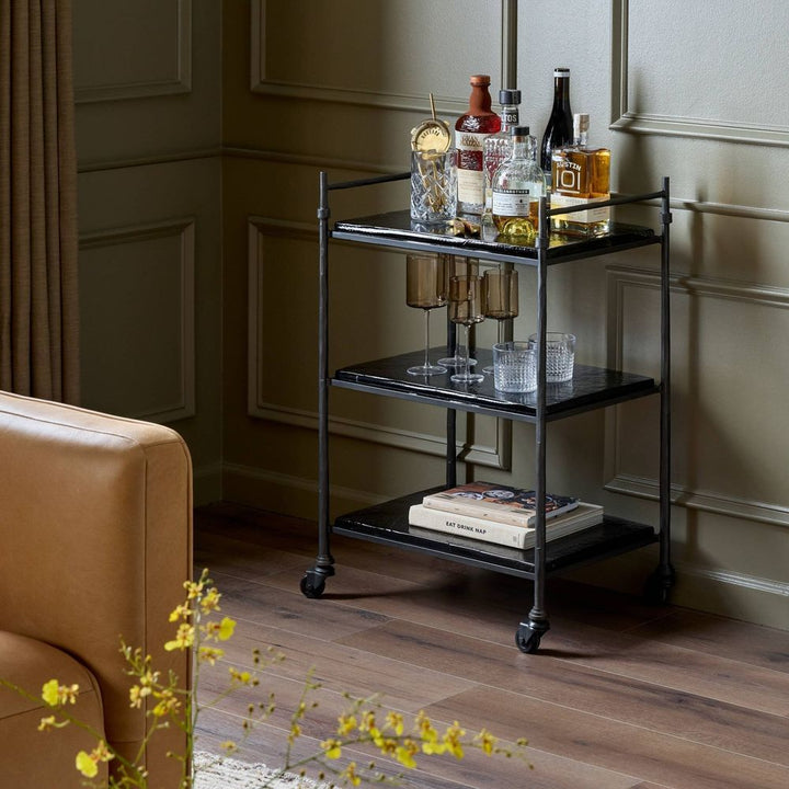 Bar Storage: Carts Teagan Bar Cart - Forged Gunmetal