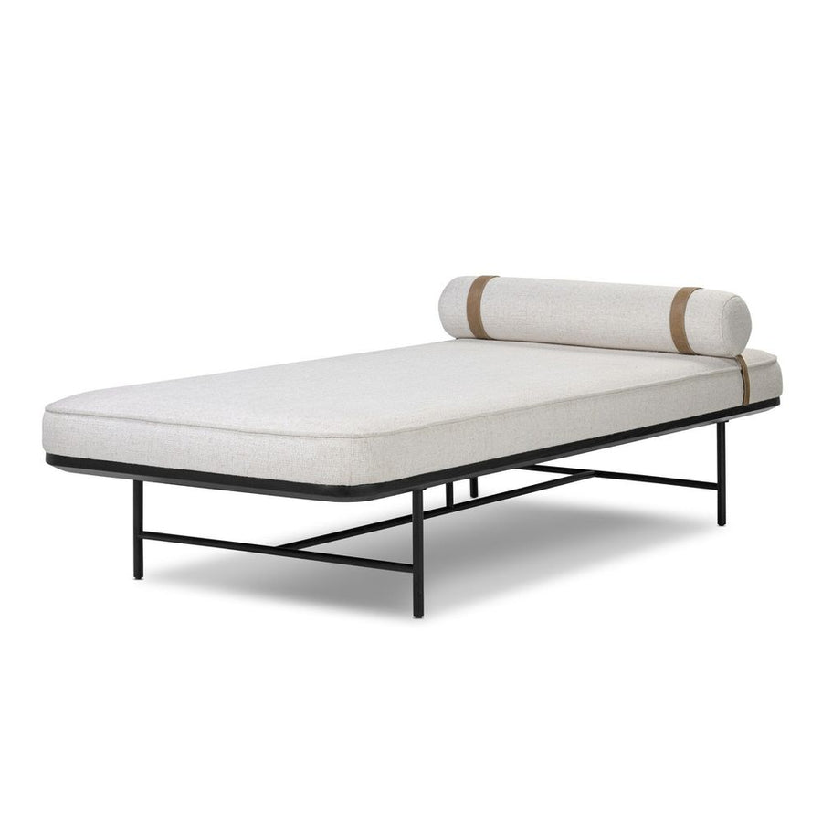 Alternate view of Rakesh Chaise in off-white and cream.