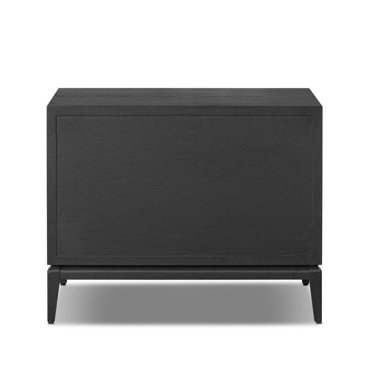 Rosenell Closed Nightstand - Black Oak Veneer