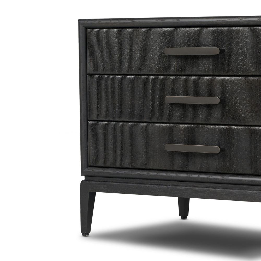 Rosenell Closed Nightstand - Black Oak Veneer