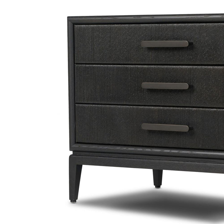 Rosenell Closed Nightstand - Black Oak Veneer