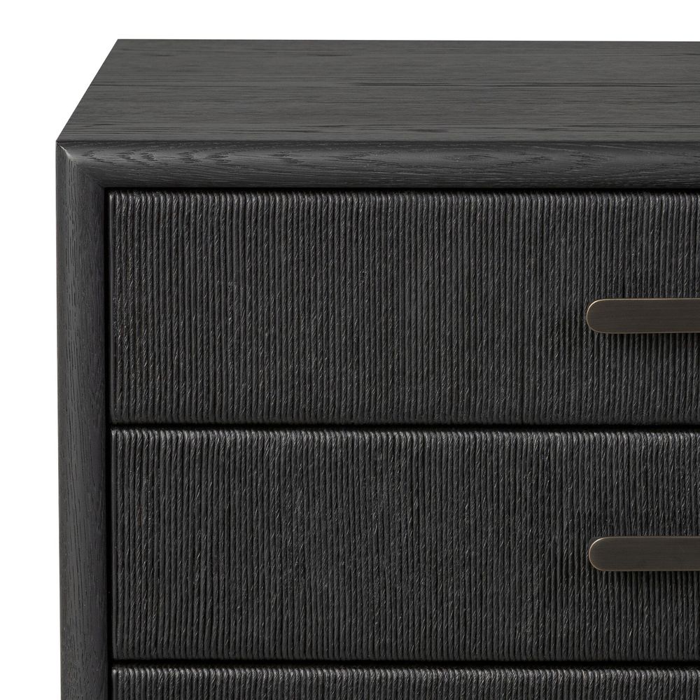 Rosenell Closed Nightstand - Black Oak Veneer