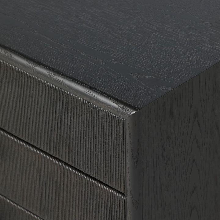 Rosenell Closed Nightstand - Black Oak Veneer