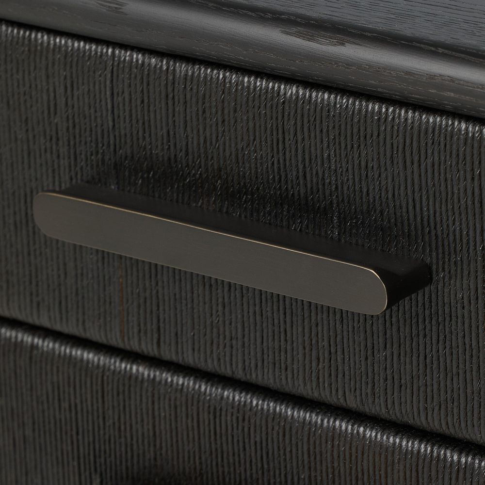 Rosenell Closed Nightstand - Black Oak Veneer