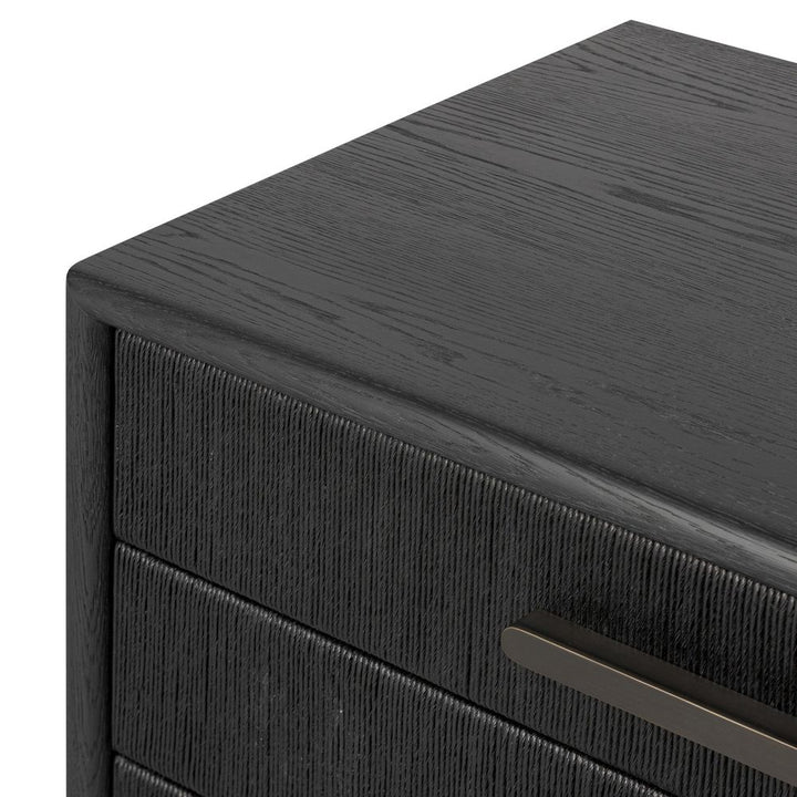 Rosenell Closed Nightstand - Black Oak Veneer