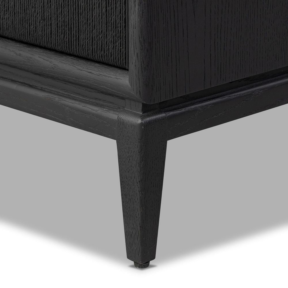 Rosenell Closed Nightstand - Black Oak Veneer