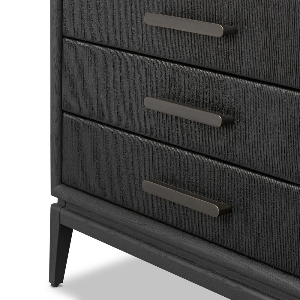 Rosenell Closed Nightstand - Black Oak Veneer