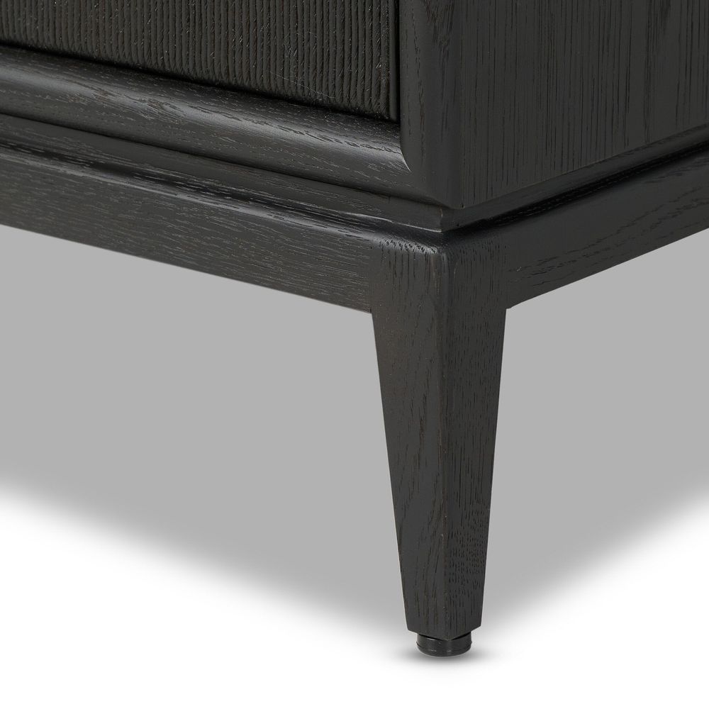 Rosenell Closed Nightstand - Black Oak Veneer