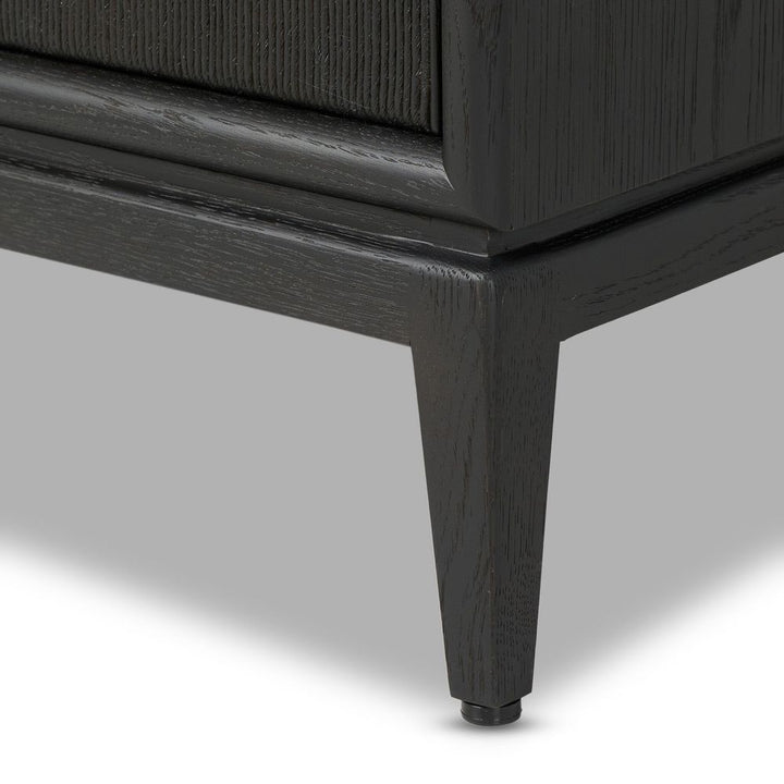 Rosenell Closed Nightstand - Black Oak Veneer