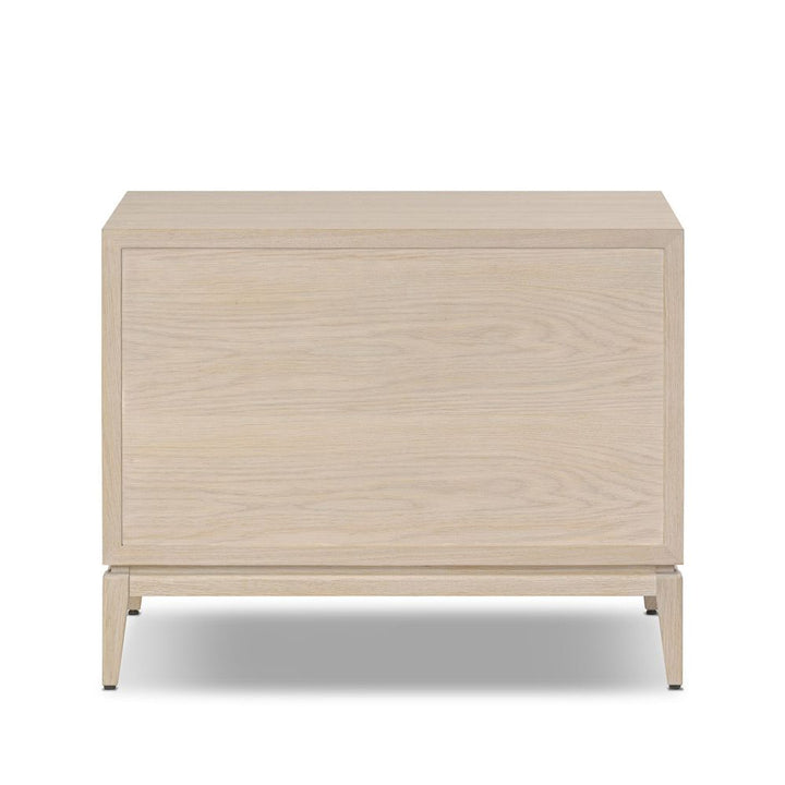 Rosenell Closed Nightstand - Natural Oak Veneer