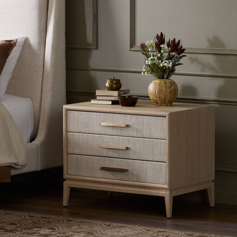 Nightstands Rosenell Closed Nightstand - Natural Oak Veneer