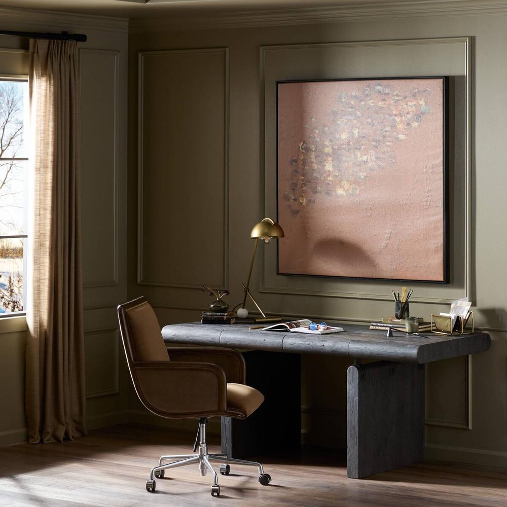 Desks Cleo Desk: Worn Black Oak - Worn Black Oak Veneer - Dark Iron