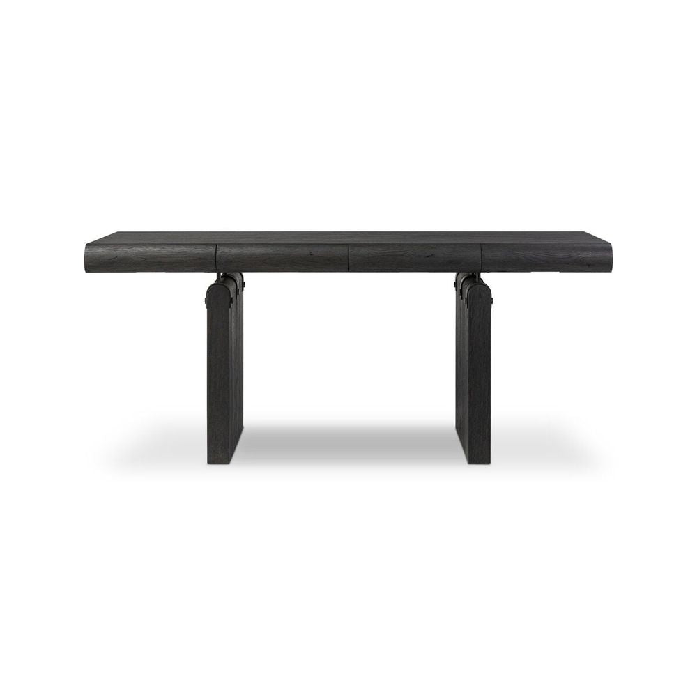 Desks Cleo Desk: Worn Black Oak - Worn Black Oak Veneer - Dark Iron