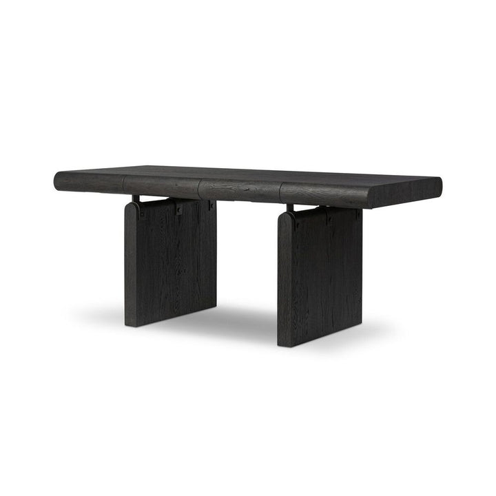 Desks Cleo Desk: Worn Black Oak - Worn Black Oak Veneer - Dark Iron