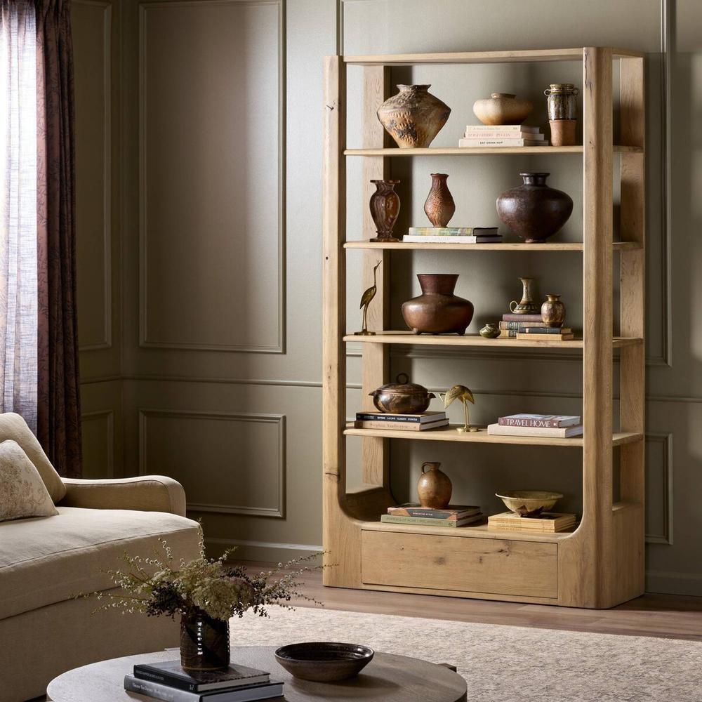 Bookcases & Etageres Lloyd Bookcase: Aged Natural Oak - Aged Natural Oak Veneer