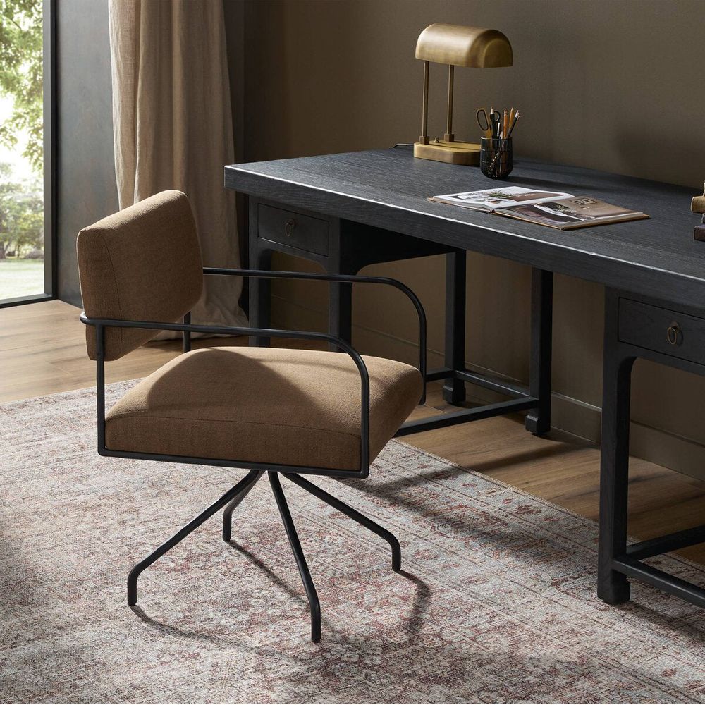 Task Chairs Fenn Desk Chair: Crypton Nomad Mushroom - Hammered Iron