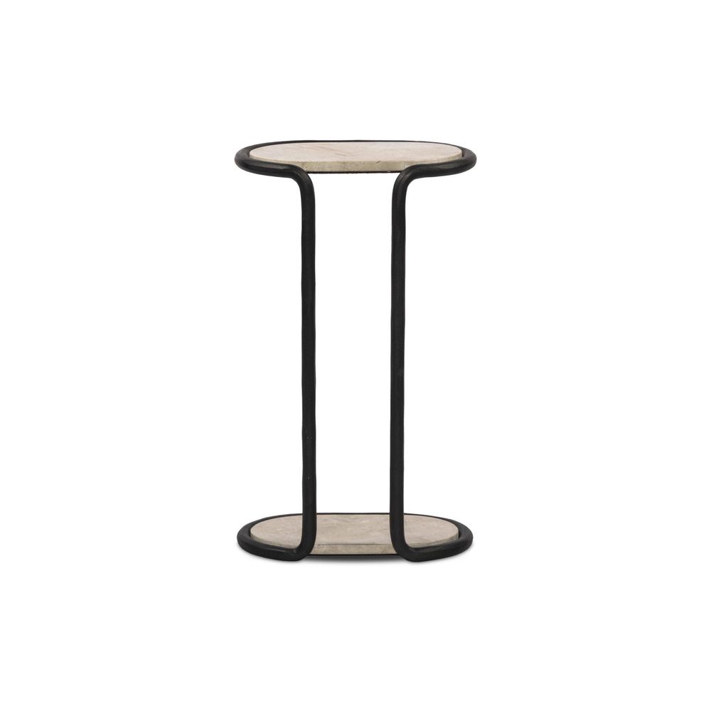 Niccola End Table - Hammered Gunmetal