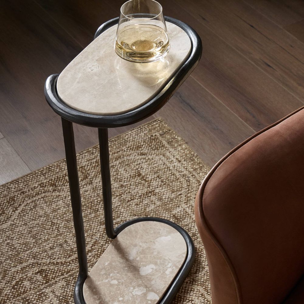 Niccola End Table - Hammered Gunmetal