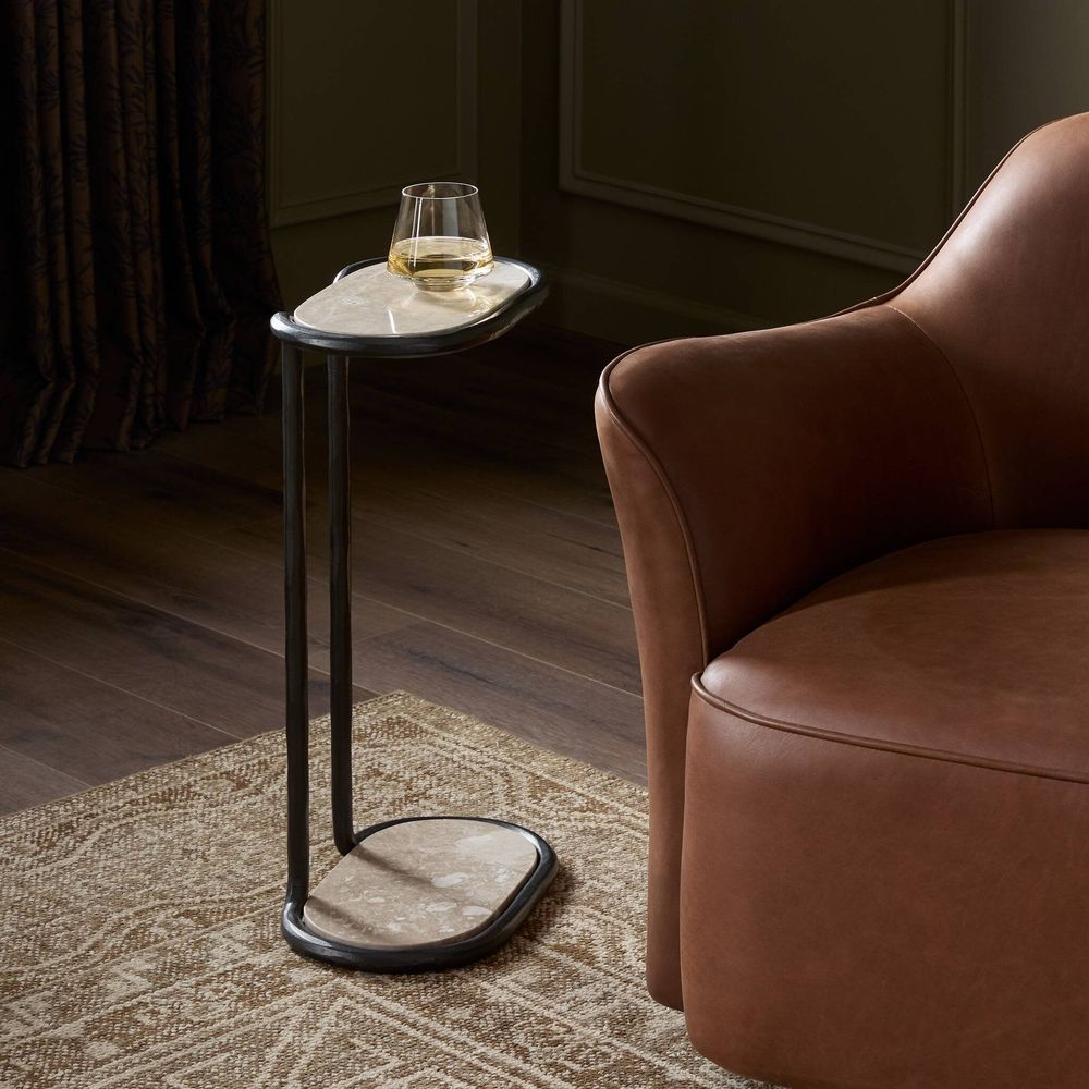 Side Tables Niccola End Table - Hammered Gunmetal