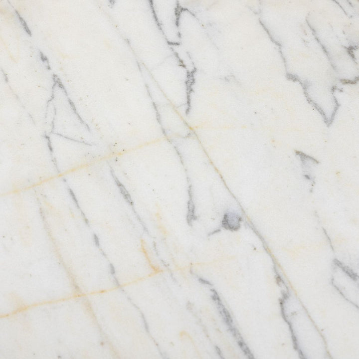 Clove End Table - Veined White Marble