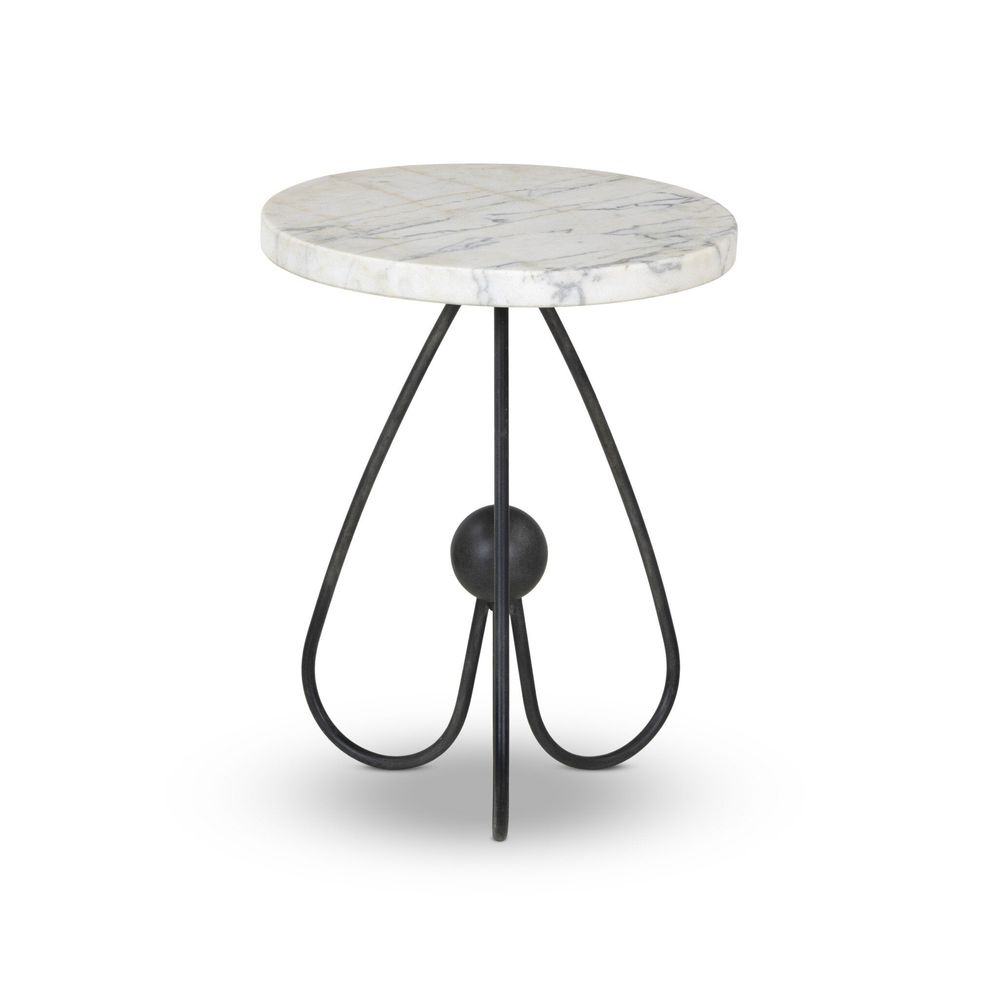 Side Tables Clove End Table - Veined White Marble