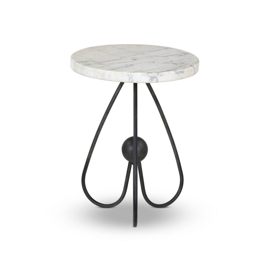 Side Tables Clove End Table - Veined White Marble