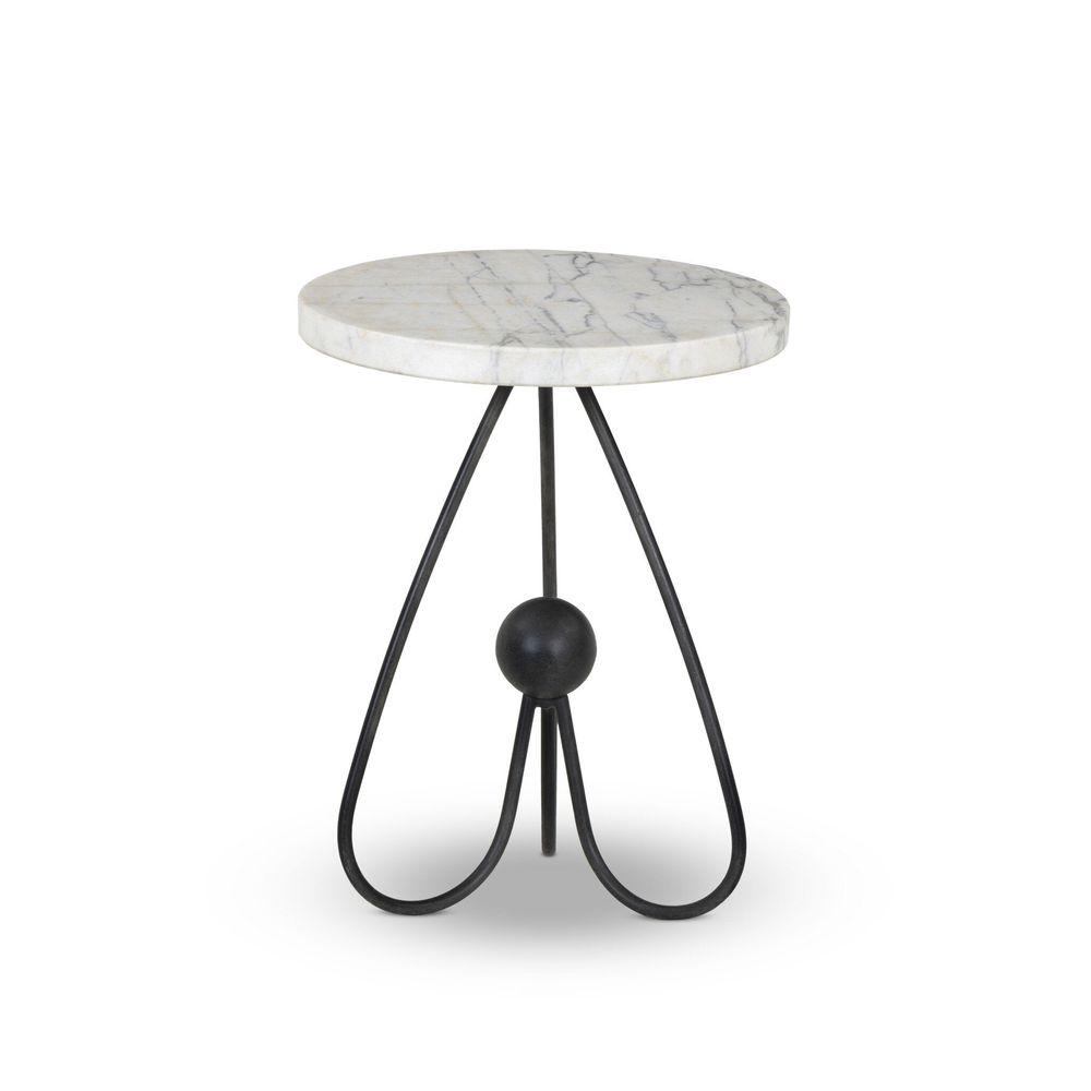 Side Tables Clove End Table - Veined White Marble