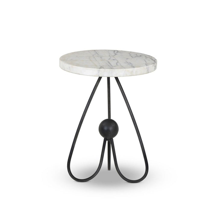 Side Tables Clove End Table - Veined White Marble