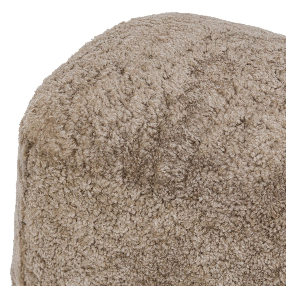 Bilbury Oval Ottoman - Taupe Shearling