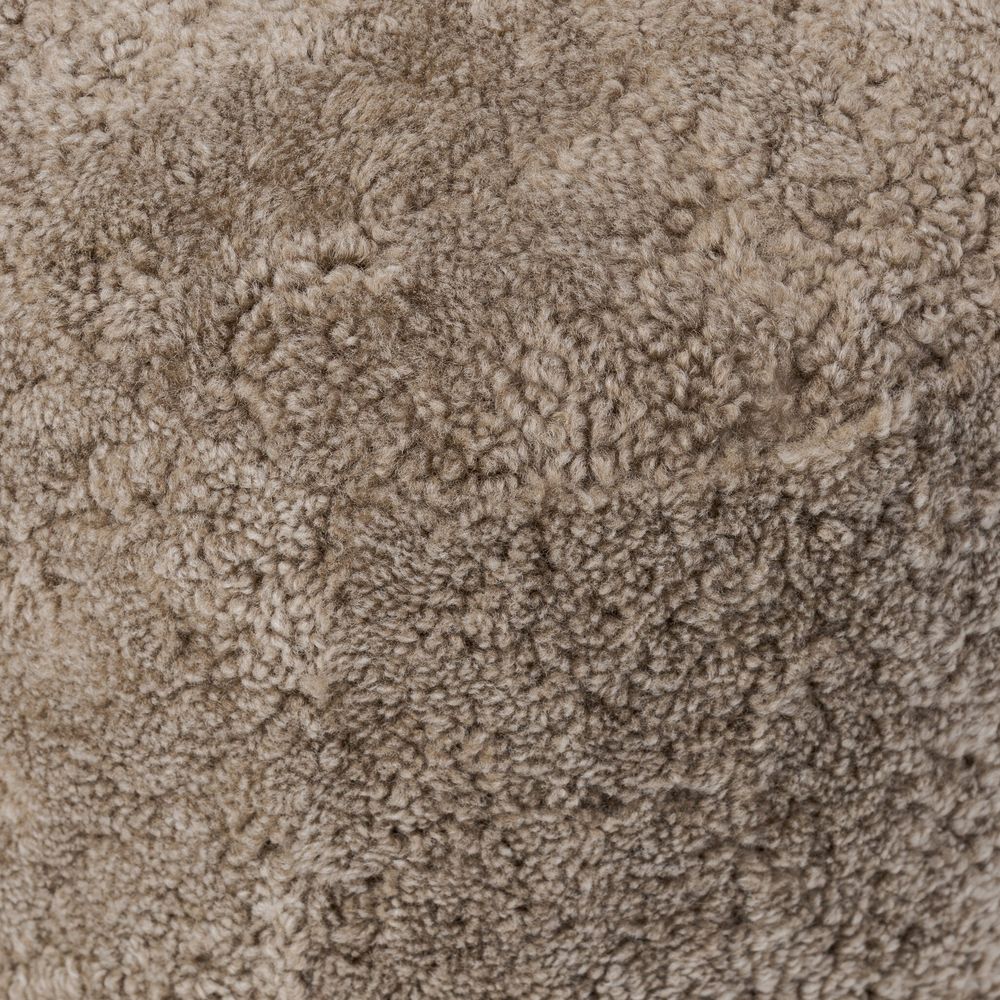 Bilbury Oval Ottoman - Taupe Shearling
