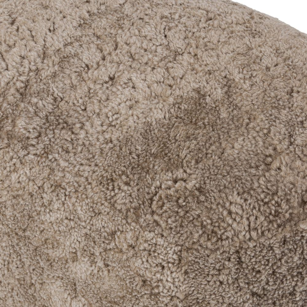 Bilbury Oval Ottoman - Taupe Shearling
