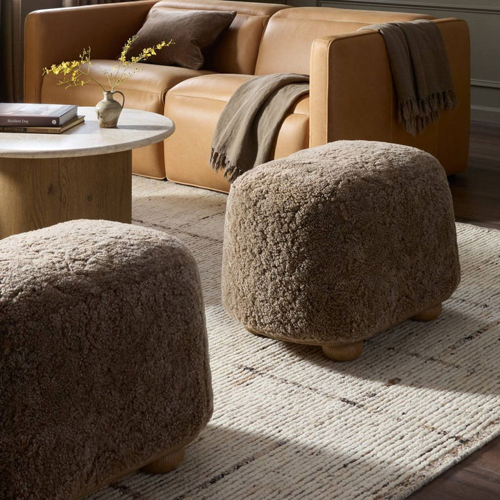 Stools & Ottomans Bilbury Oval Ottoman - Taupe Shearling
