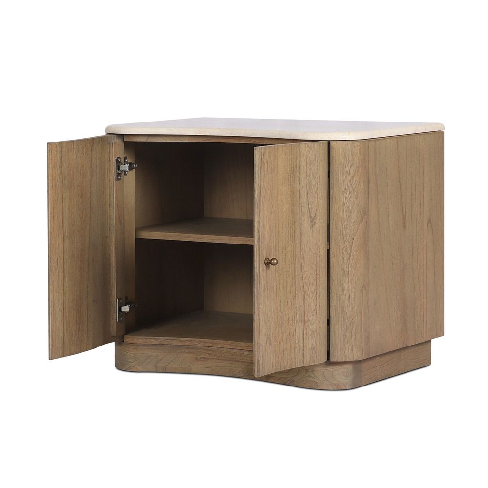 Boa Nightstand - Cream Marble