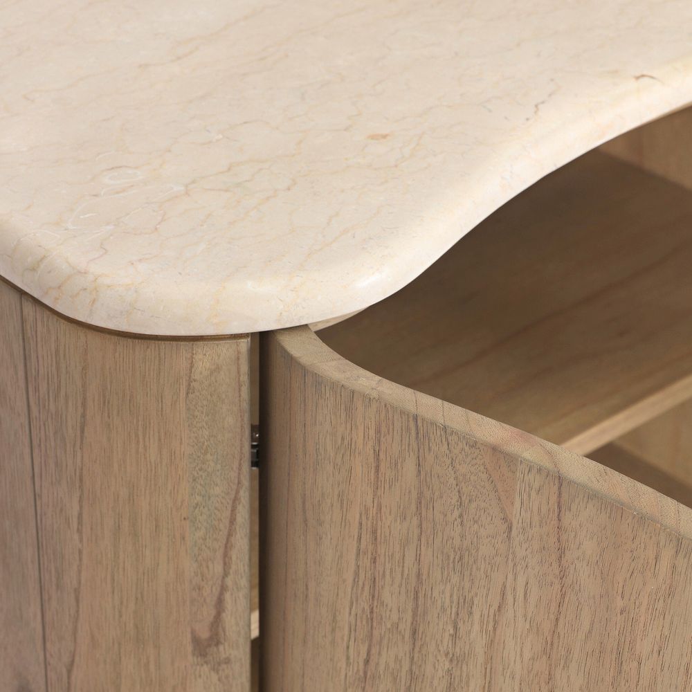 Boa Nightstand - Cream Marble