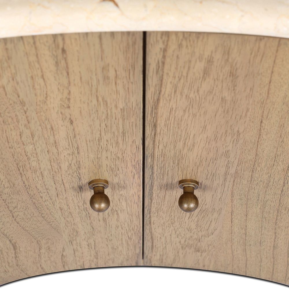 Boa Nightstand - Cream Marble