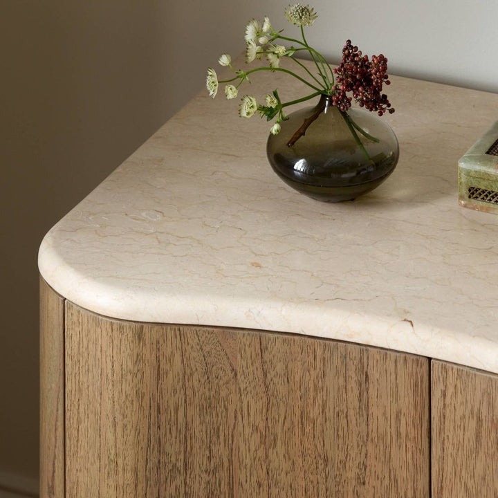 Boa Nightstand - Cream Marble