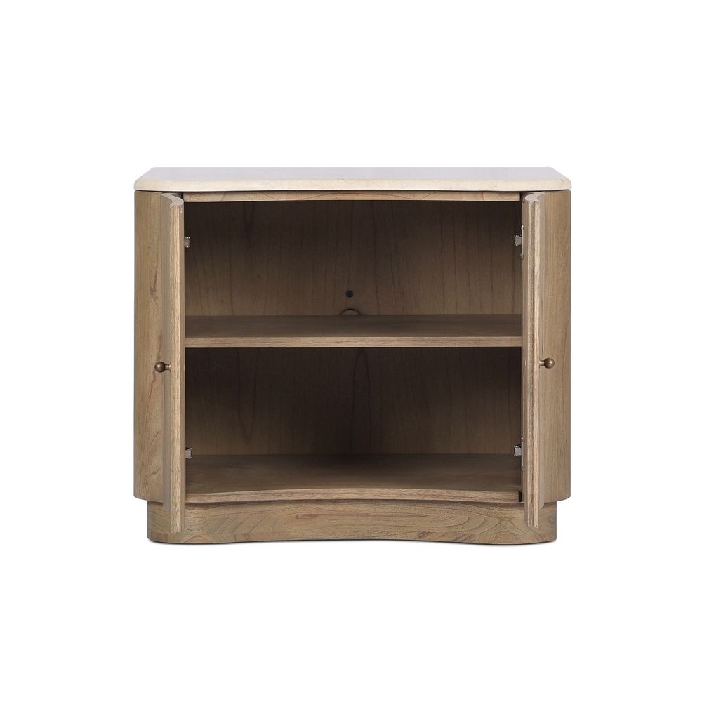 Boa Nightstand - Cream Marble