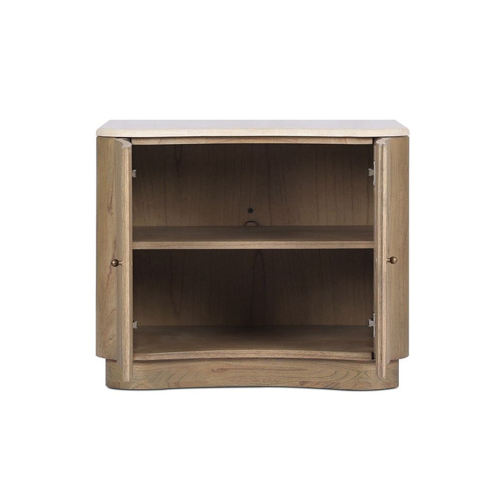 Boa Nightstand - Cream Marble