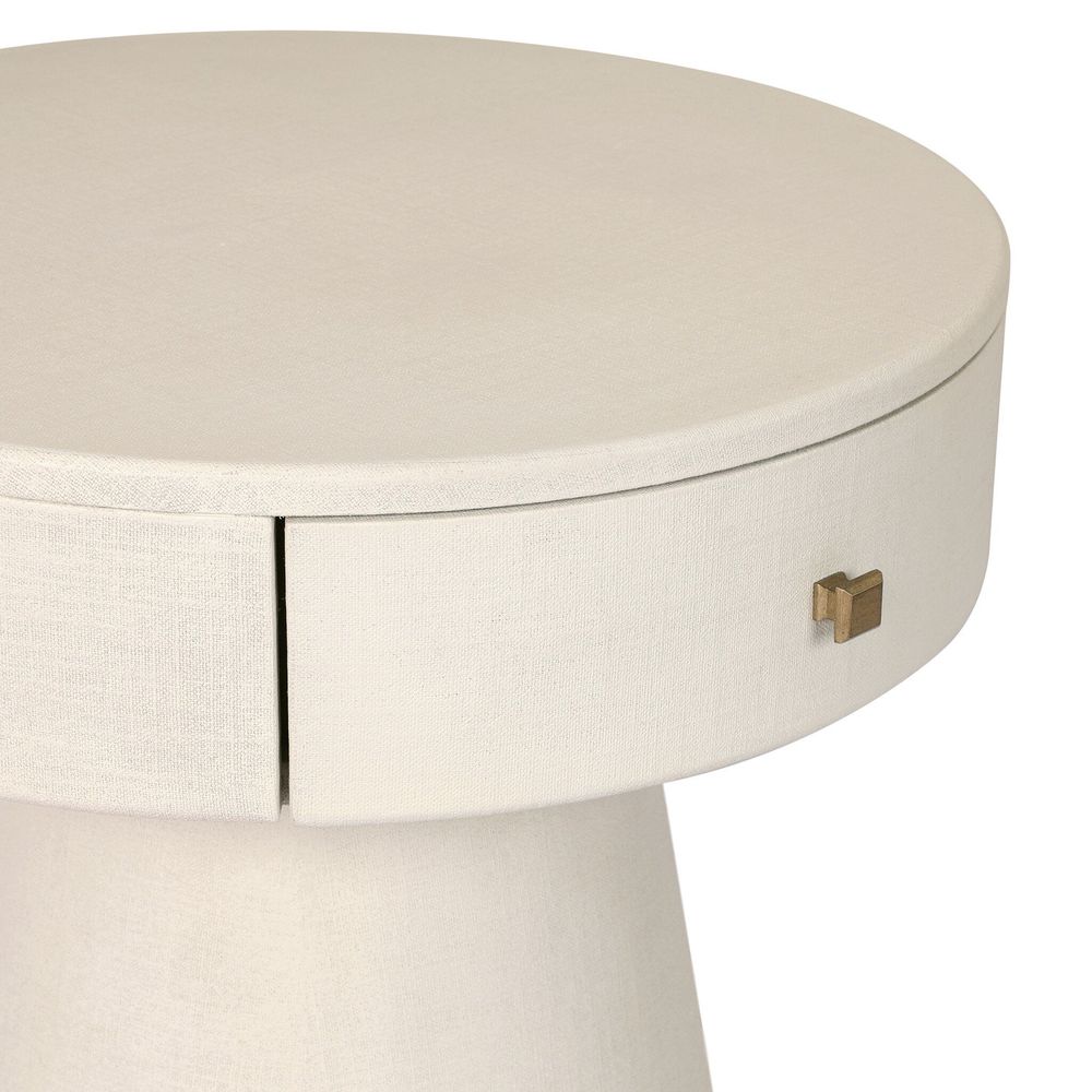 Chiro Nightstand - Ivory Painted Linen