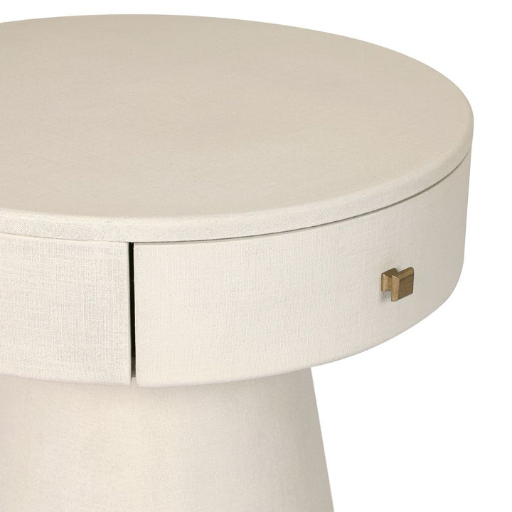 Chiro Nightstand - Ivory Painted Linen