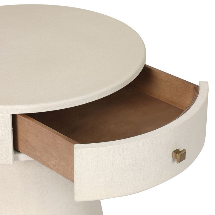Chiro Nightstand - Ivory Painted Linen