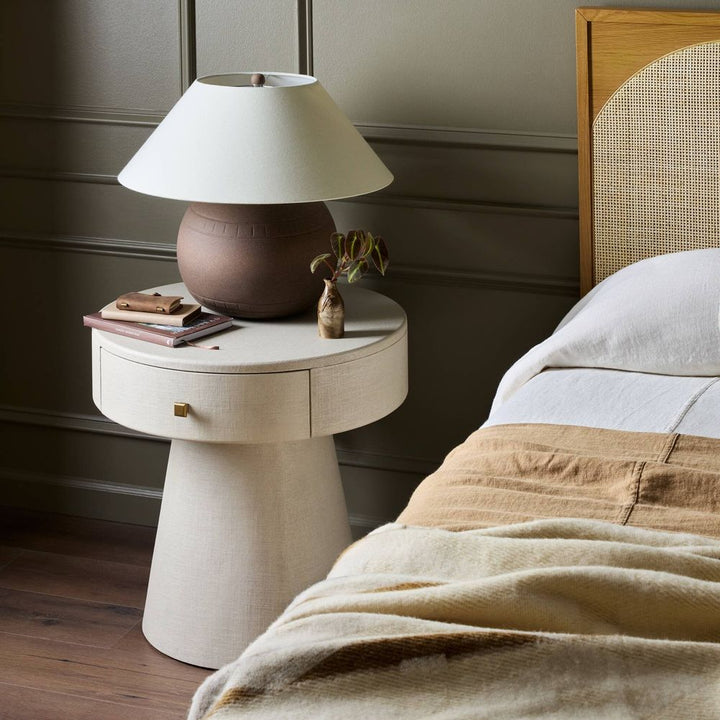 Nightstands Chiro Nightstand - Ivory Painted Linen