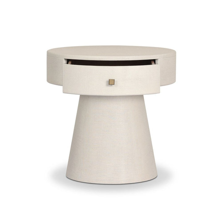 Chiro Nightstand - Ivory Painted Linen
