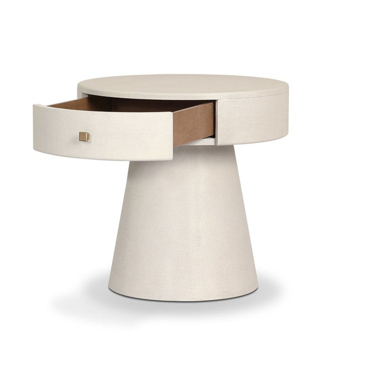 Chiro Nightstand - Ivory Painted Linen