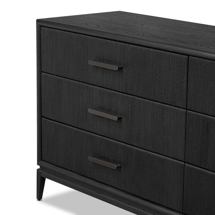 Rosenell 6 Drawer Dresser - Black Paper Cord